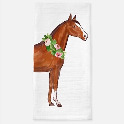 Chestnut Watercolor Horse Tea Towel