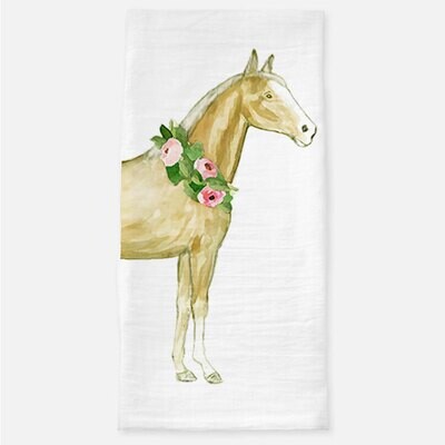 Palomino Watercolor Horse Tea Towel