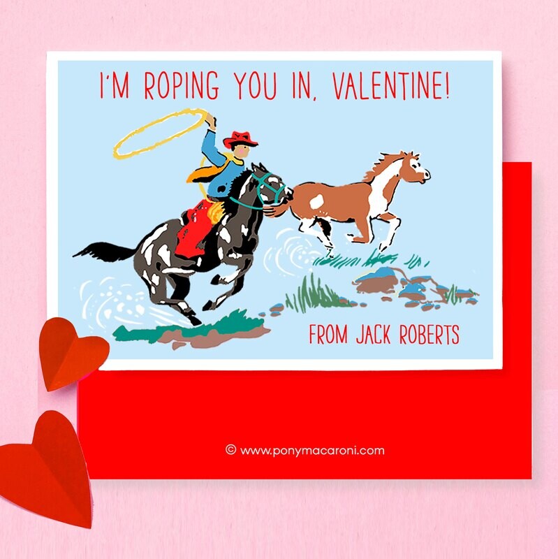 Cowboy Valentine Exchange Cards Classroom Equestrian cards
