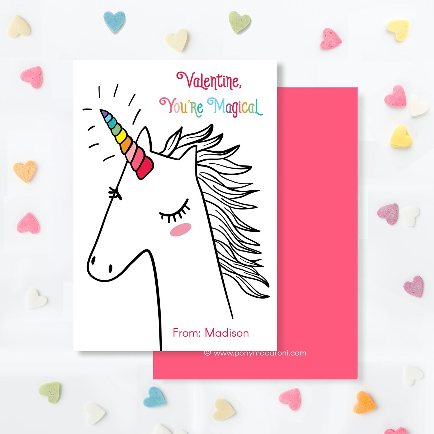 Unicorn Valentine Exchange Cards Classroom Equestrian cards