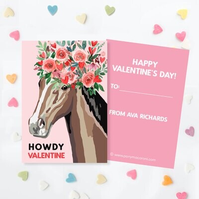 Horse Valentine Exchange Cards Classroom Equestrian cards