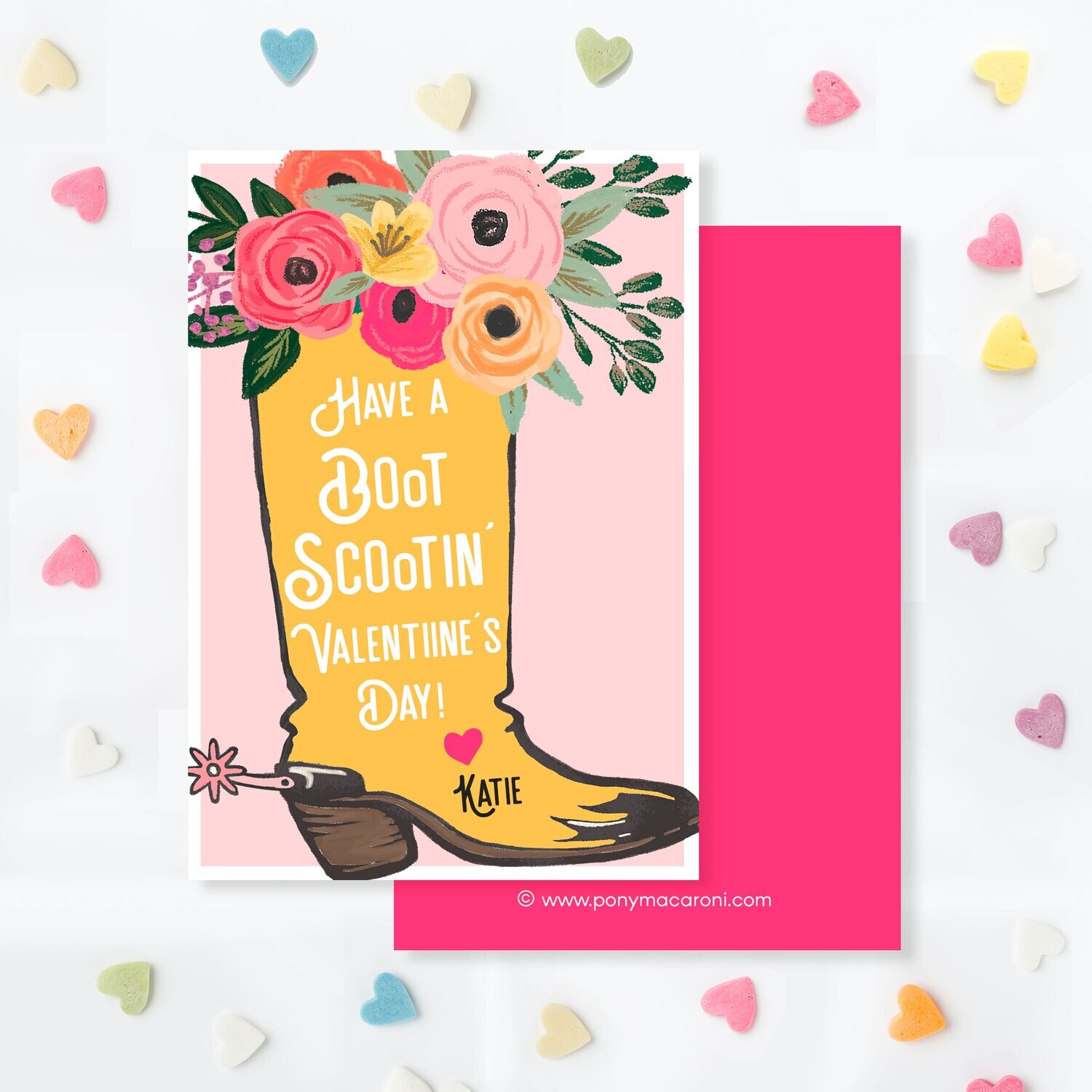 Floral Cowboy Boot Valentine Exchange Cards Classroom Equestrian cards