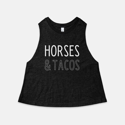 Horses and Tacos Modern Racerback Cropped Tank