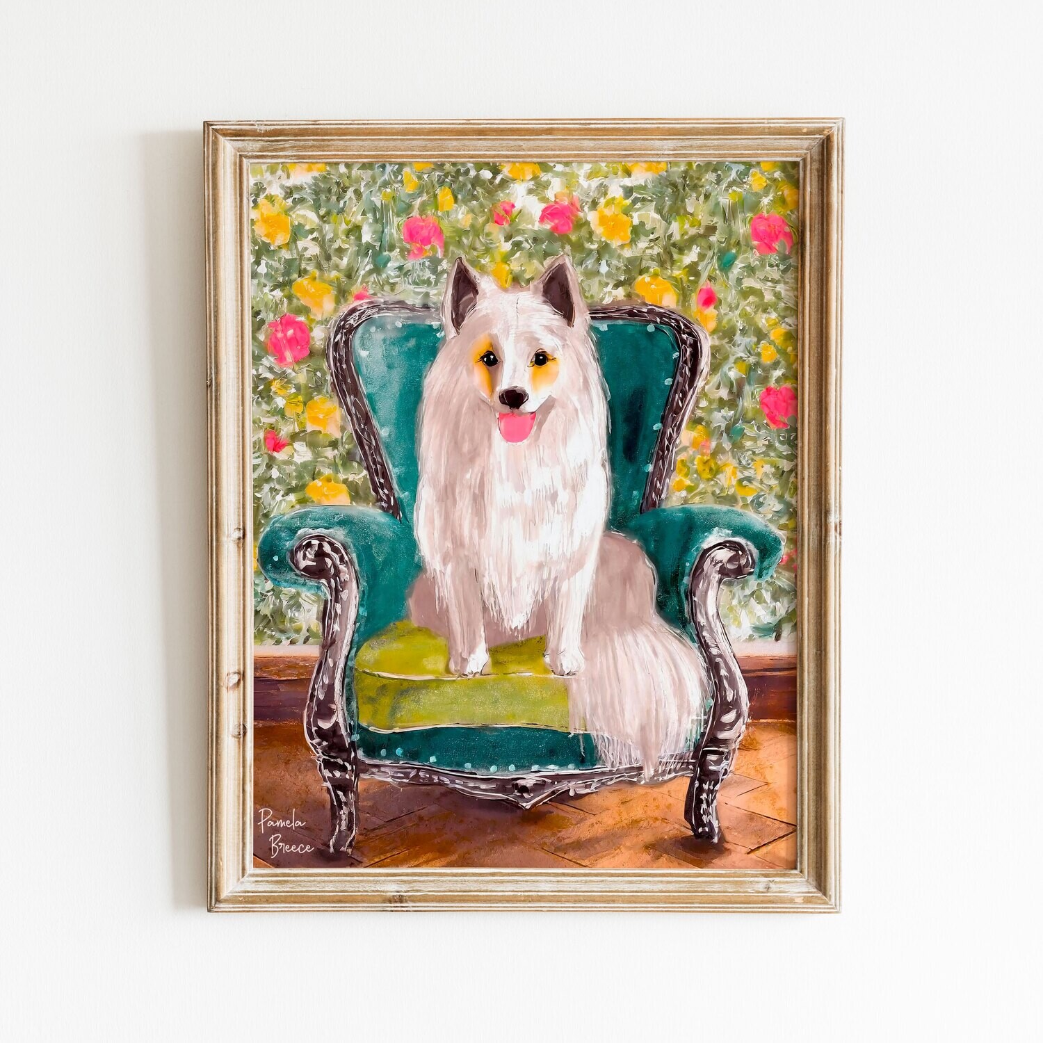 Pomeranian Dog on a Chair