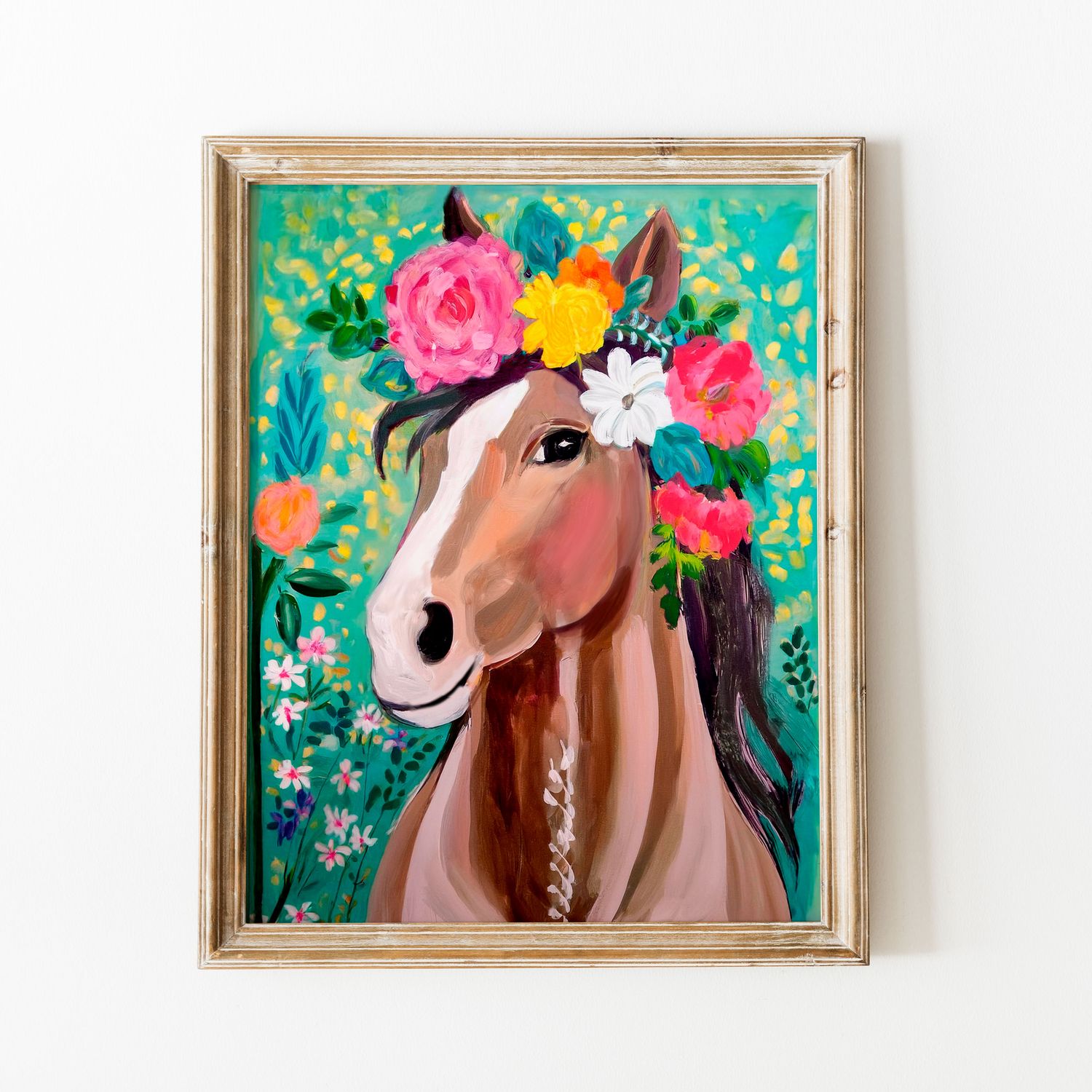 Horse with Floral Crown I