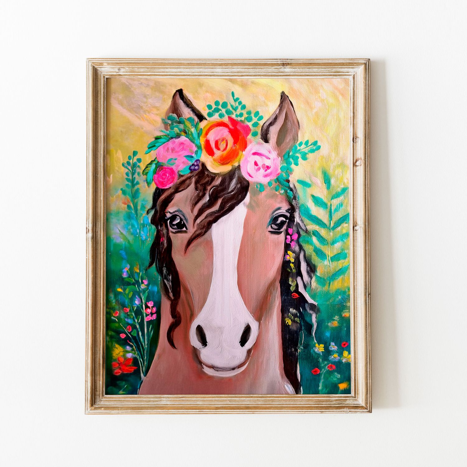 Horse with Floral Crown II