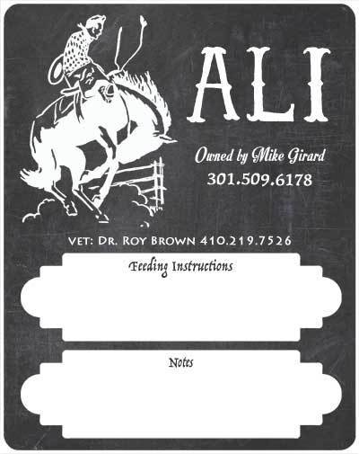 Custom Retro Rodeo BW Stall Sign