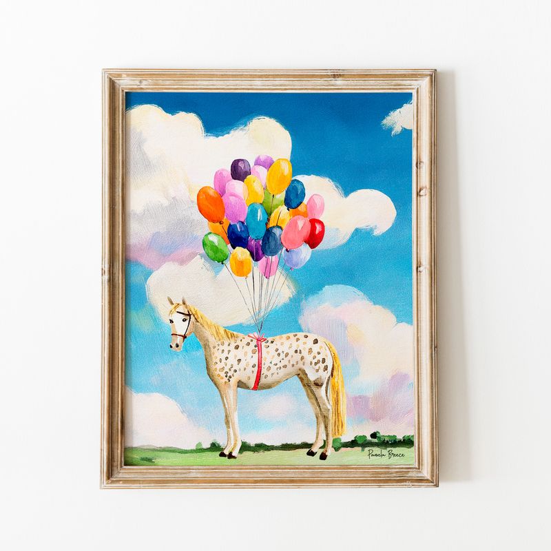 Horse with Balloons Print