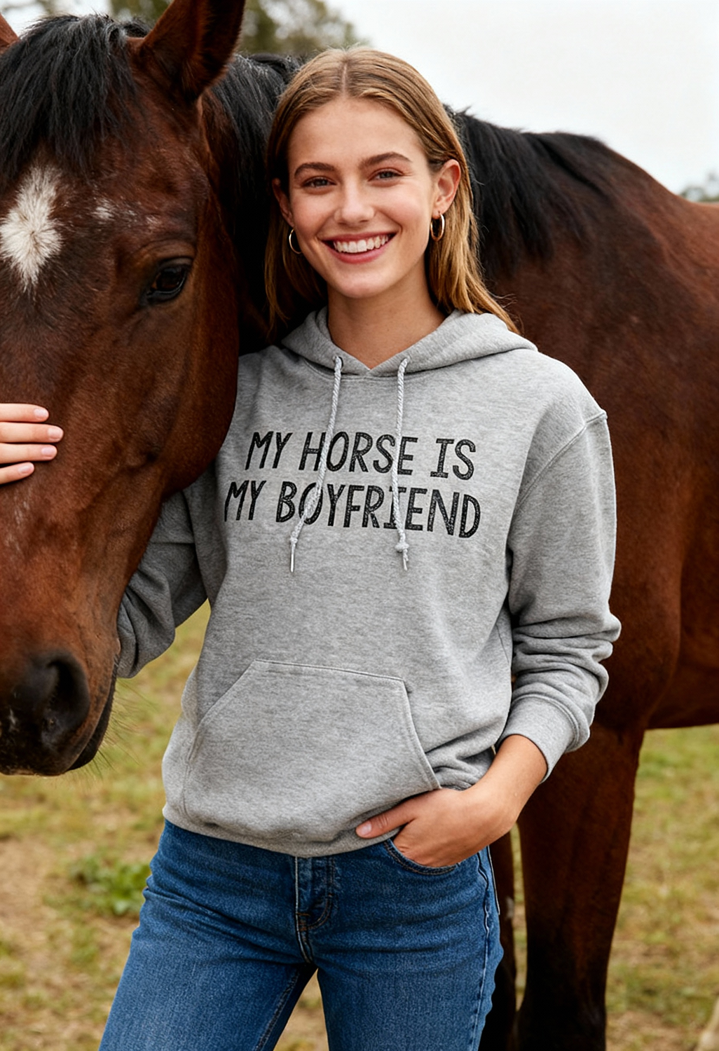 My Horse is My Boyfriend Equestrian Hoodie Sweatshirt My Horse is my Boyfriend hoodie