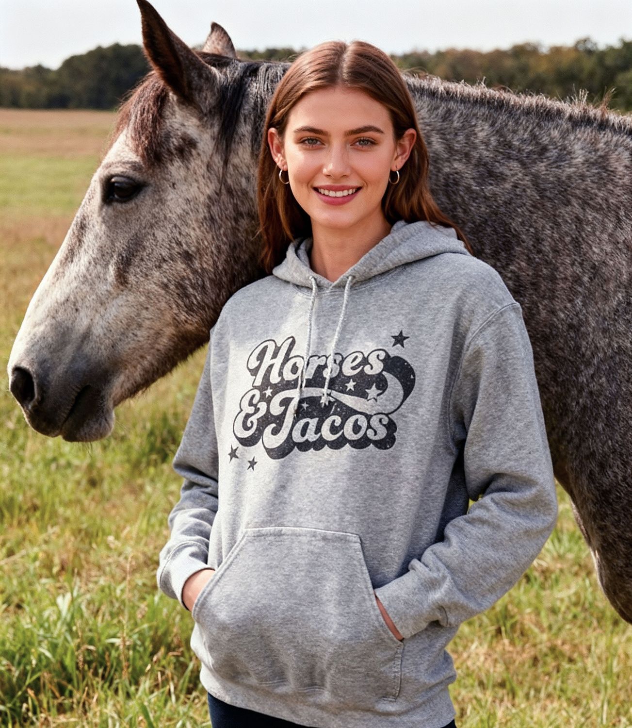 Horses and Tacos Hoodie Sweatshirt