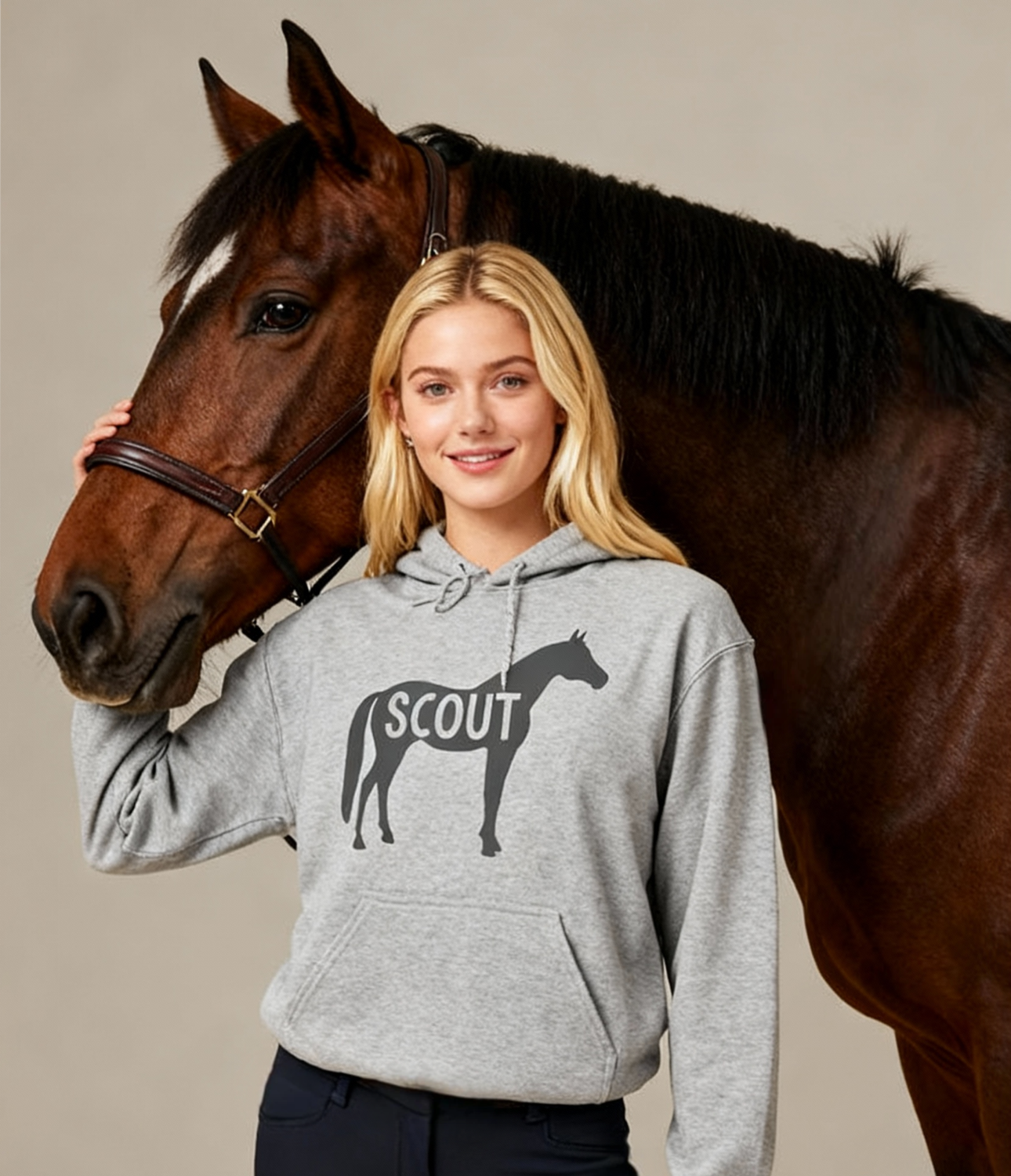 Custom Horse Name Equestrian Hoodie Sweatshirt Custom Horse Name Equestrian Hoodie Sweatshirt