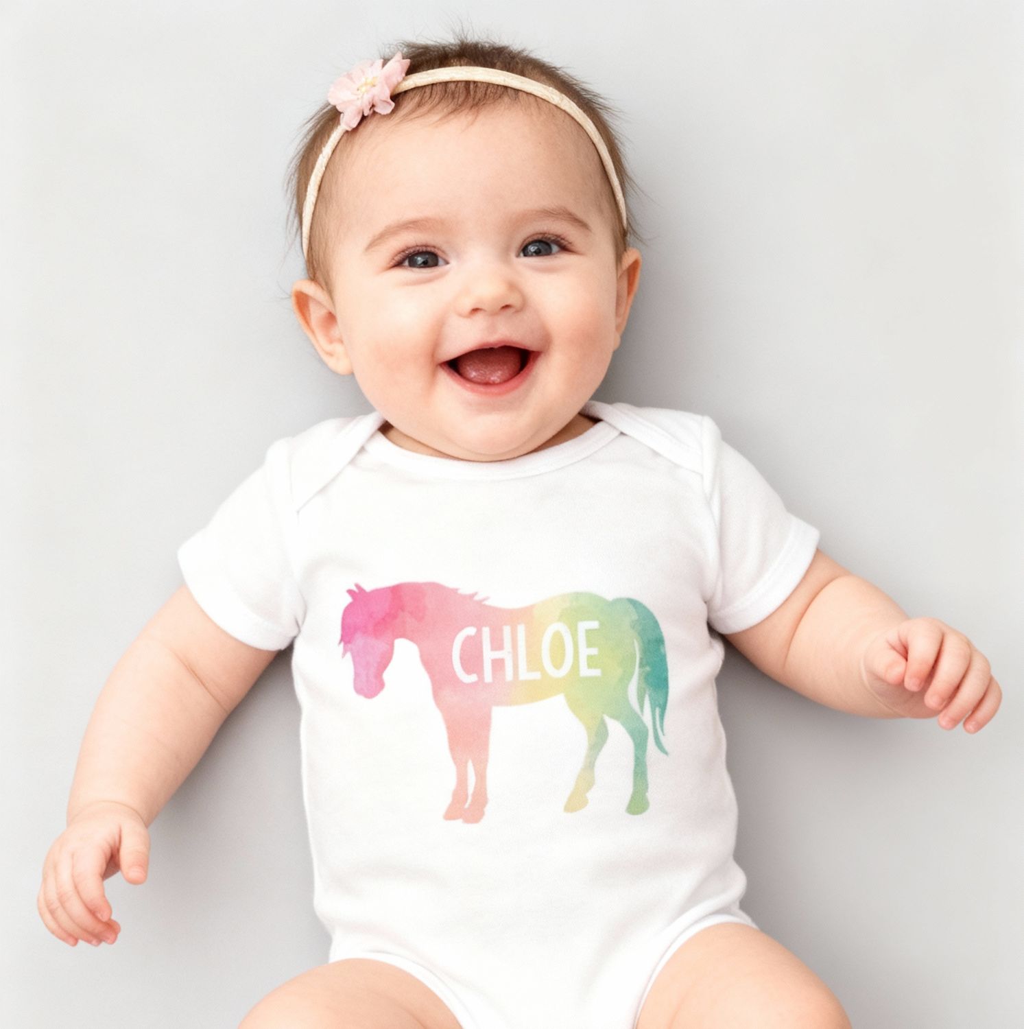 Custom Rainbow Pony Onesie