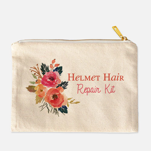 Helmet Hair Cosmetic Bag