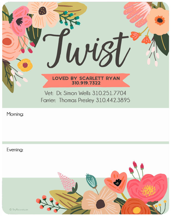 Custom Mint Garden Floral Stall Sign