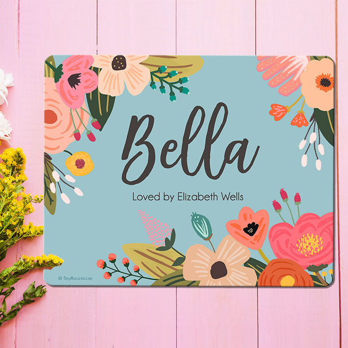 Custom Blue Garden Stall Name Plate