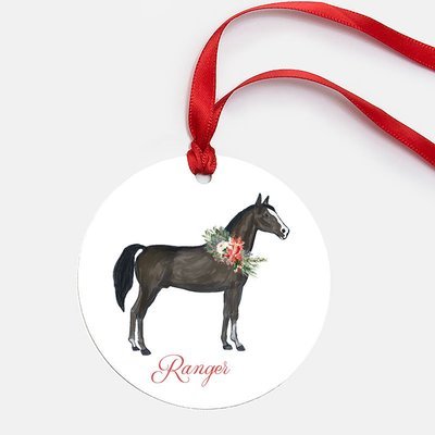 Round Metal Horse Ornament