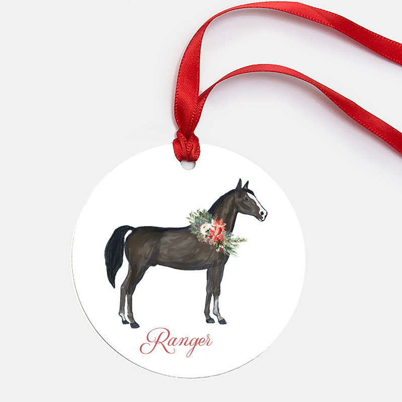 Round Metal Horse Ornament