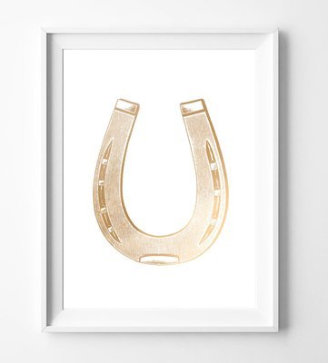 Equestrian Horseshoe Foil Art Print