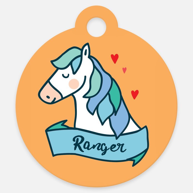 Blue Magical Horse ID Tag Halter Tag Bridle Tag Saddle Tag