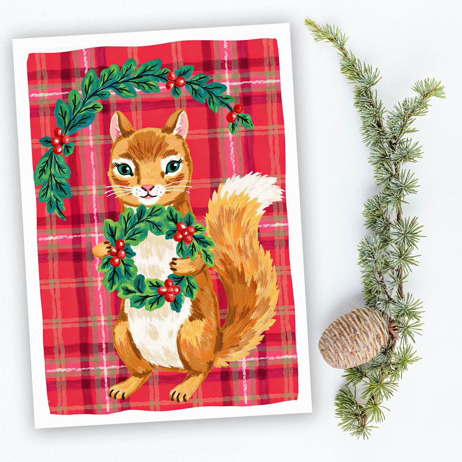 Winter Squirrel Christmas Holiday Cards