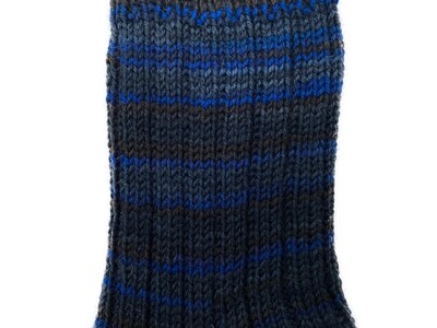 Gestrickte Socken, Größe 34/35, Grau-Dunkelblau