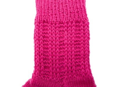 Gestrickte Socken, Größe 33/34, Pink