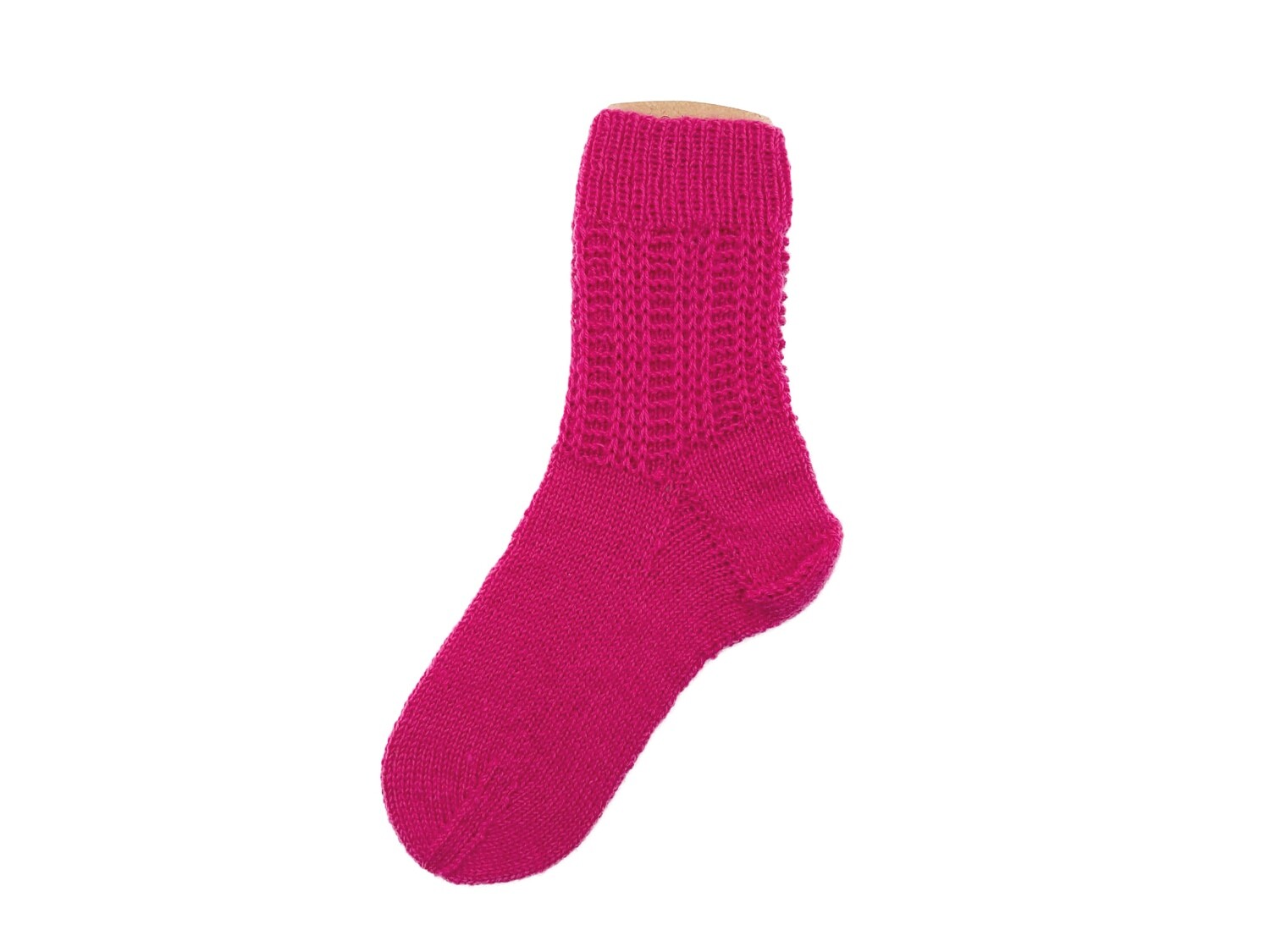 Gestrickte Socken, Größe 33/34, Pink