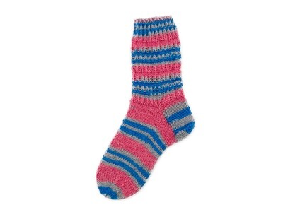 Gestrickte Socken, Größe 35/36, Rosa-Hellblau