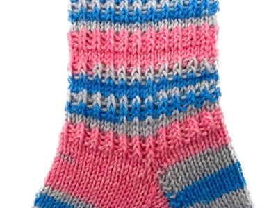 Gestrickte Socken, Größe 35/36, Rosa-Hellblau