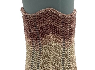 Gestrickte Socken, Größe 40/41, Beige-Hellbraun