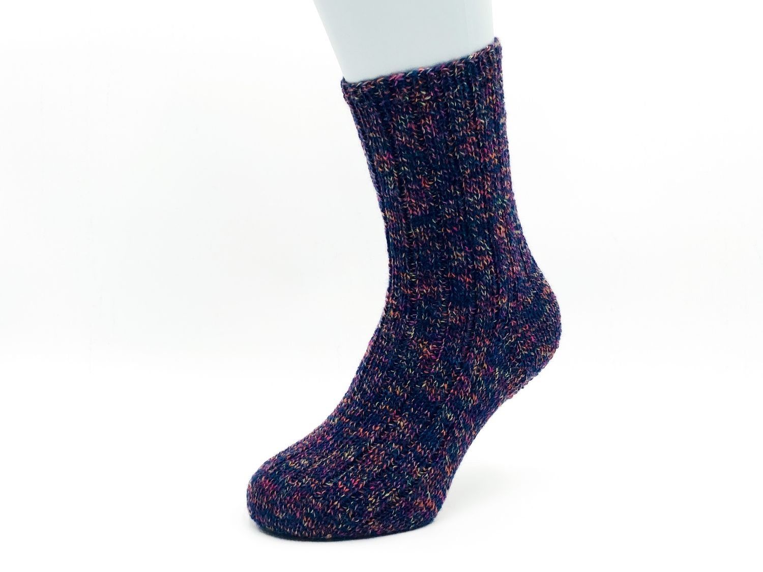 Gestrickte Socken, Größe 38/39, Lila-Dunkel
