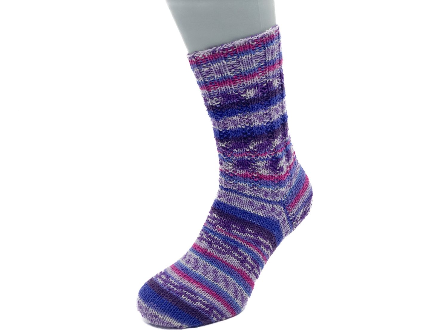 Gestrickte Socken, Größe 39/40, Lila