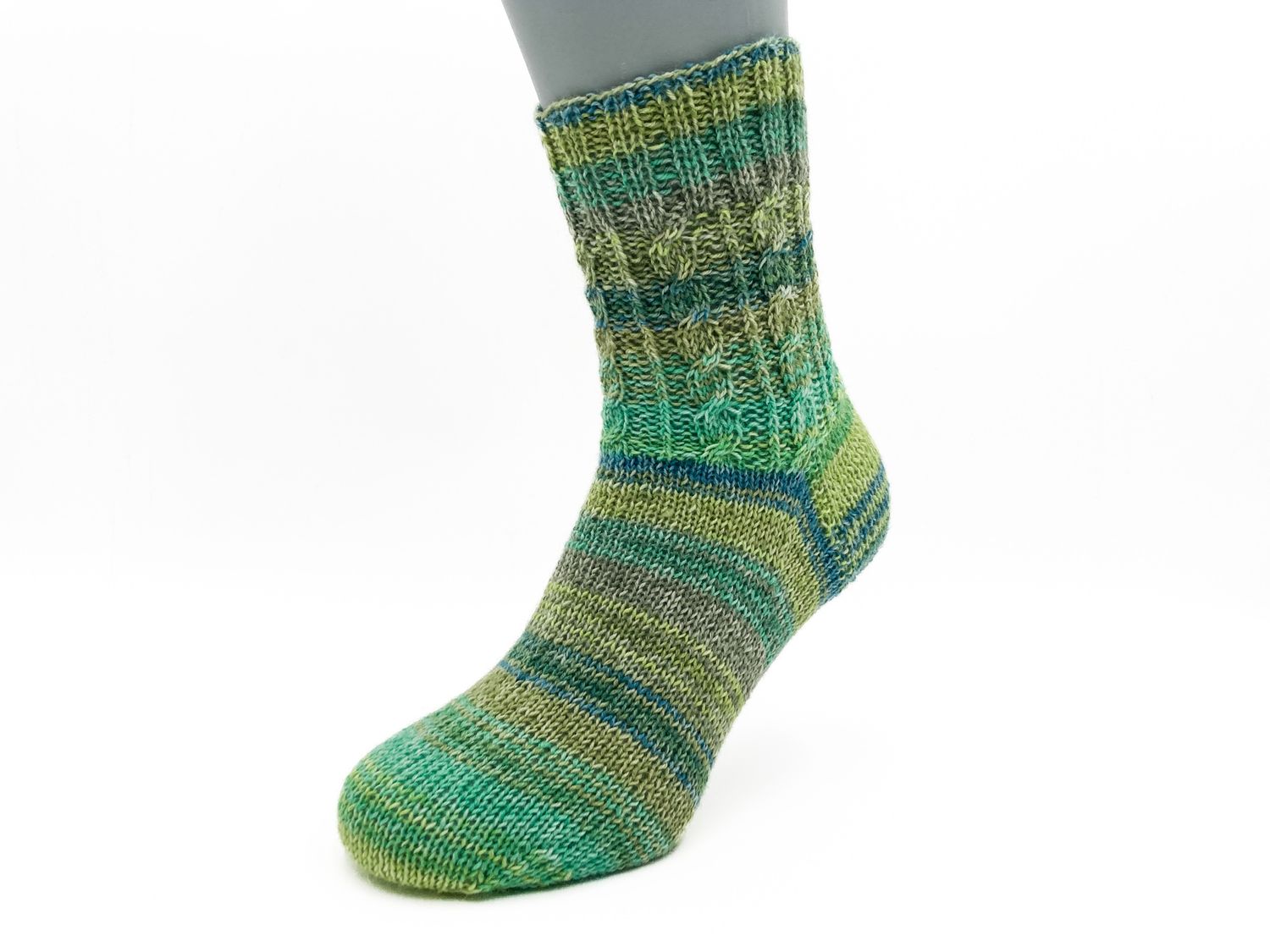 Gestrickte Socken, Größe 40/41, Grün