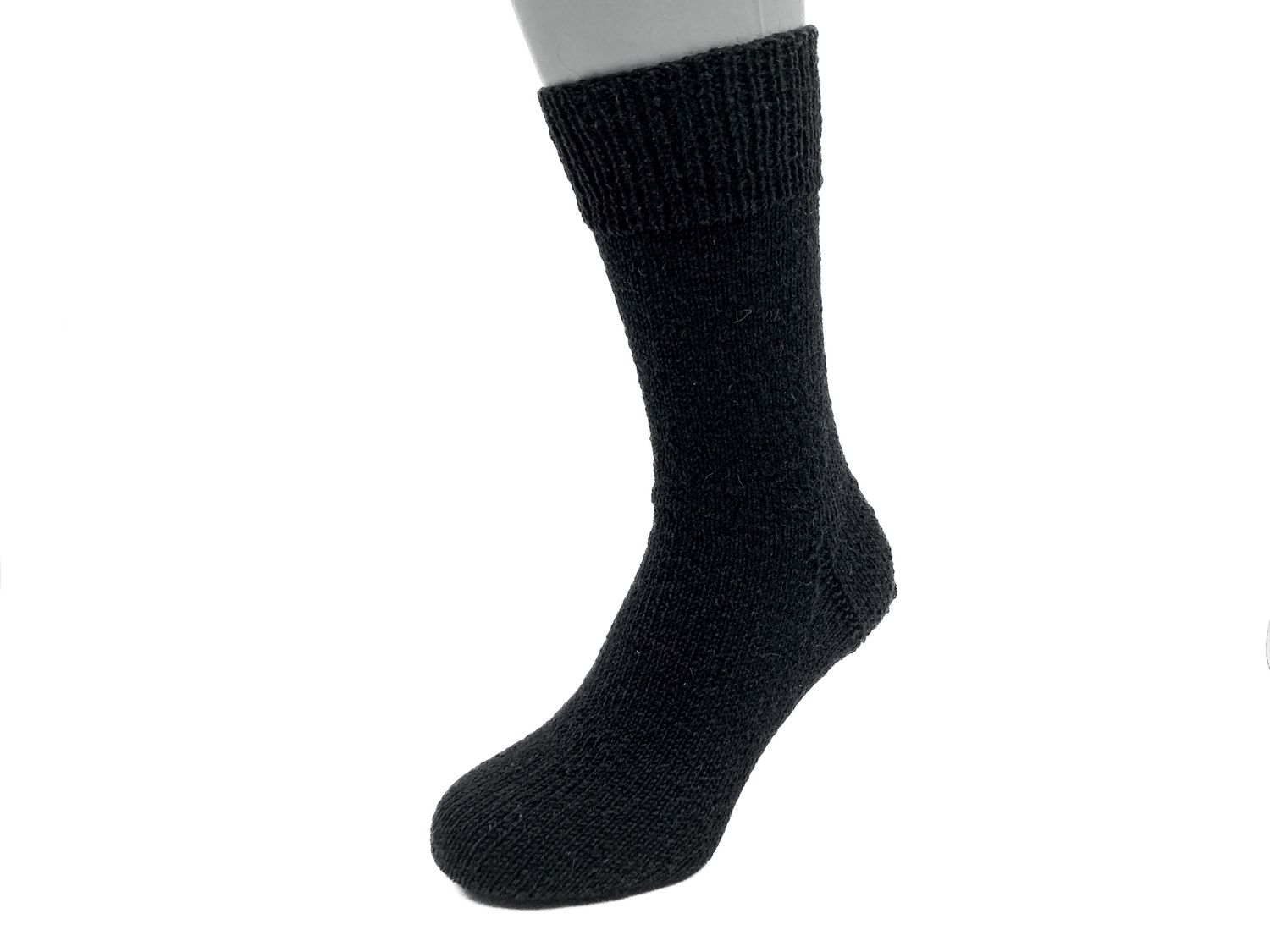 Gestrickte Socken, Größe 43/44, Schwarz