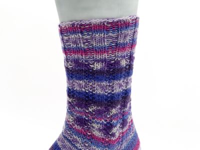 Gestrickte Socken, Größe 39/40, Lila