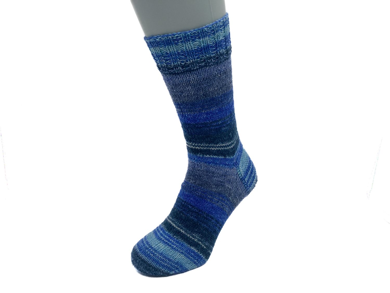 Gestrickte Socken, Größe 44/45, Blau