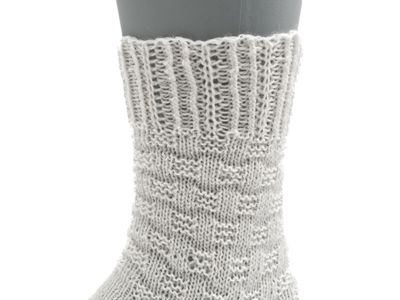 Gestrickte Socken, Größe 38/39, Weiss