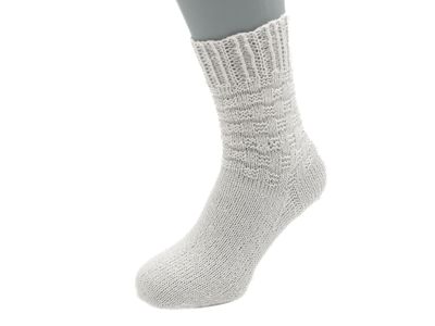 Gestrickte Socken, Größe 38/39, Weiss