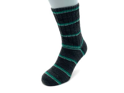 Gestrickte Socken, Größe 42/43, Anthrazit-Türkis