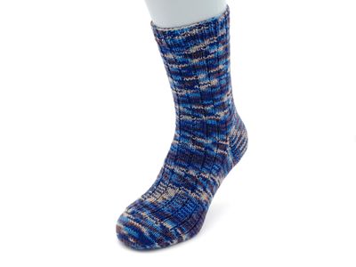 Gestrickte Socken, Größe 43/44, Blau-Braun