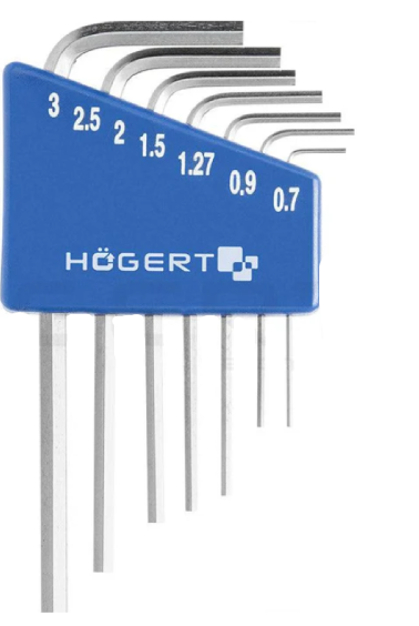 Hogert HT1W800 set imbus preciznih ključeva, 7 komada