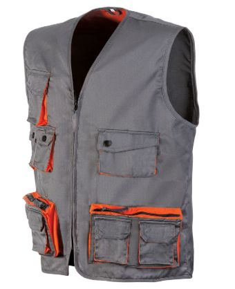 Prsluk Desman sivi/narandžasti sa džepovima