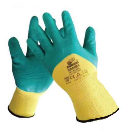 Rukavice samba žute sa nanosom lateksa