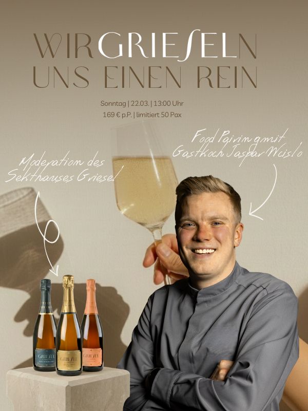 Griesel Sekt Verkostung, Moderation und Food Pairing mit Jaspar