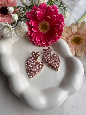 Pink Heart Earrings 