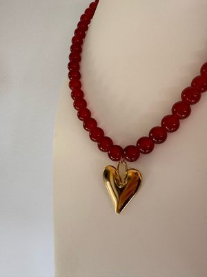 Burgundy red necklace 