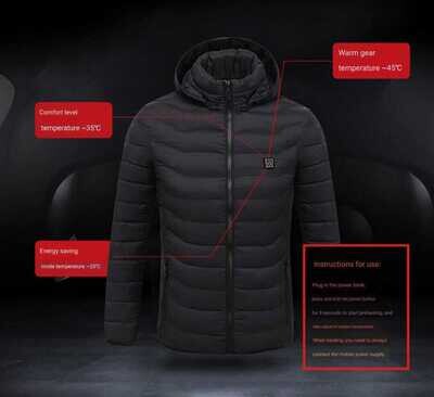 NEW USB Electric Heated Jacket Cotton Coat Thermal Clothing Heated Vest Men Clothes For Winter