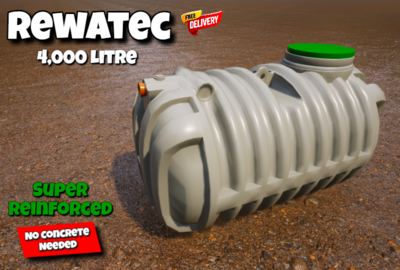 Rewatec 4000L Super Reinforced Septic Tank - No Concrete Needed!