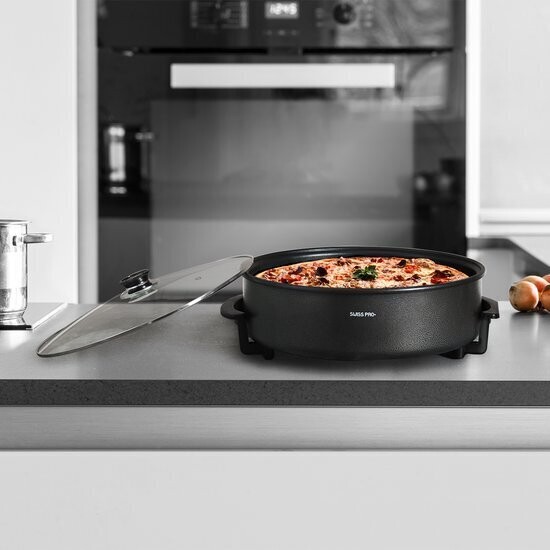 Grill pan Pizzapan multifunctionele elektrische Hapjespan 42 cm Swiss Pro+ XXL SP-PP42
