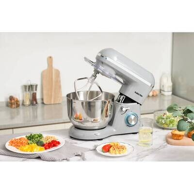 Keukenmachine Swiss Pro+ krachtige 1500W motor 6L inhoud - RVS Verkrijgbaar in Grijs/Zilver en Zwart/Zilver